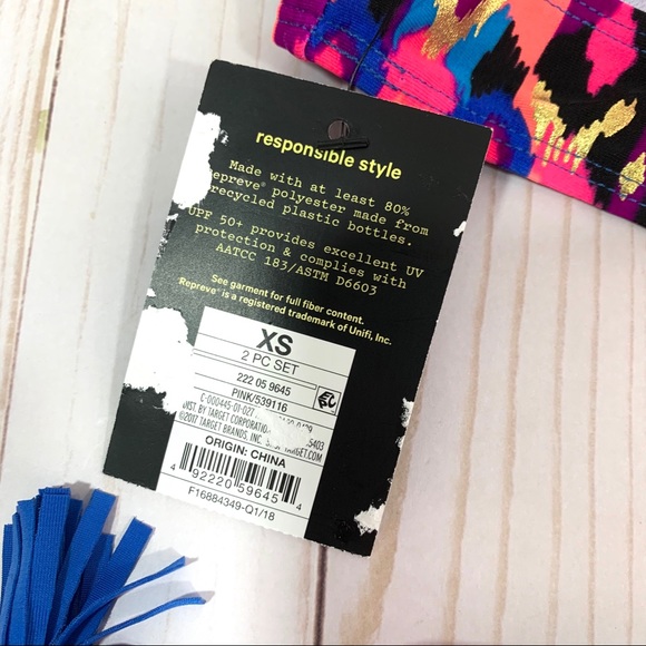 Art Class Girls Blue Pink Multi Gilded Tigerlily 2Pc Bikini Swim Set - NWT - Picture 9 of 9